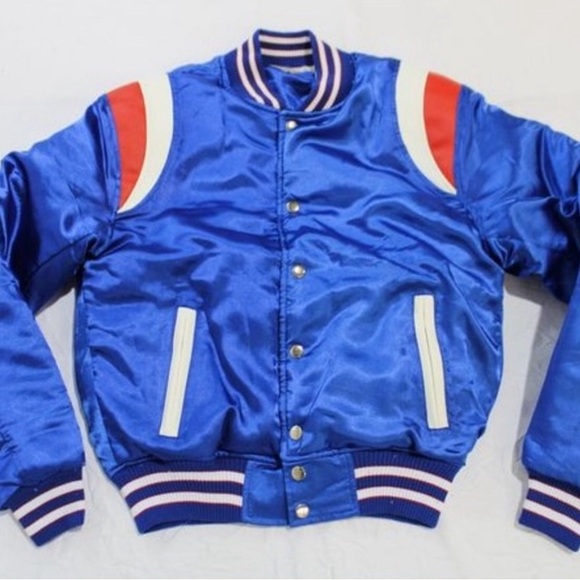 MNML Men’s Blue Teddy Bomber 90s Throwback Street Hip Jacket Coat XL X-Large - Picture 1 of 8
